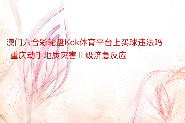 澳门六合彩轮盘Kok体育平台上买球违法吗_重庆动手地质灾害Ⅱ级济急反应